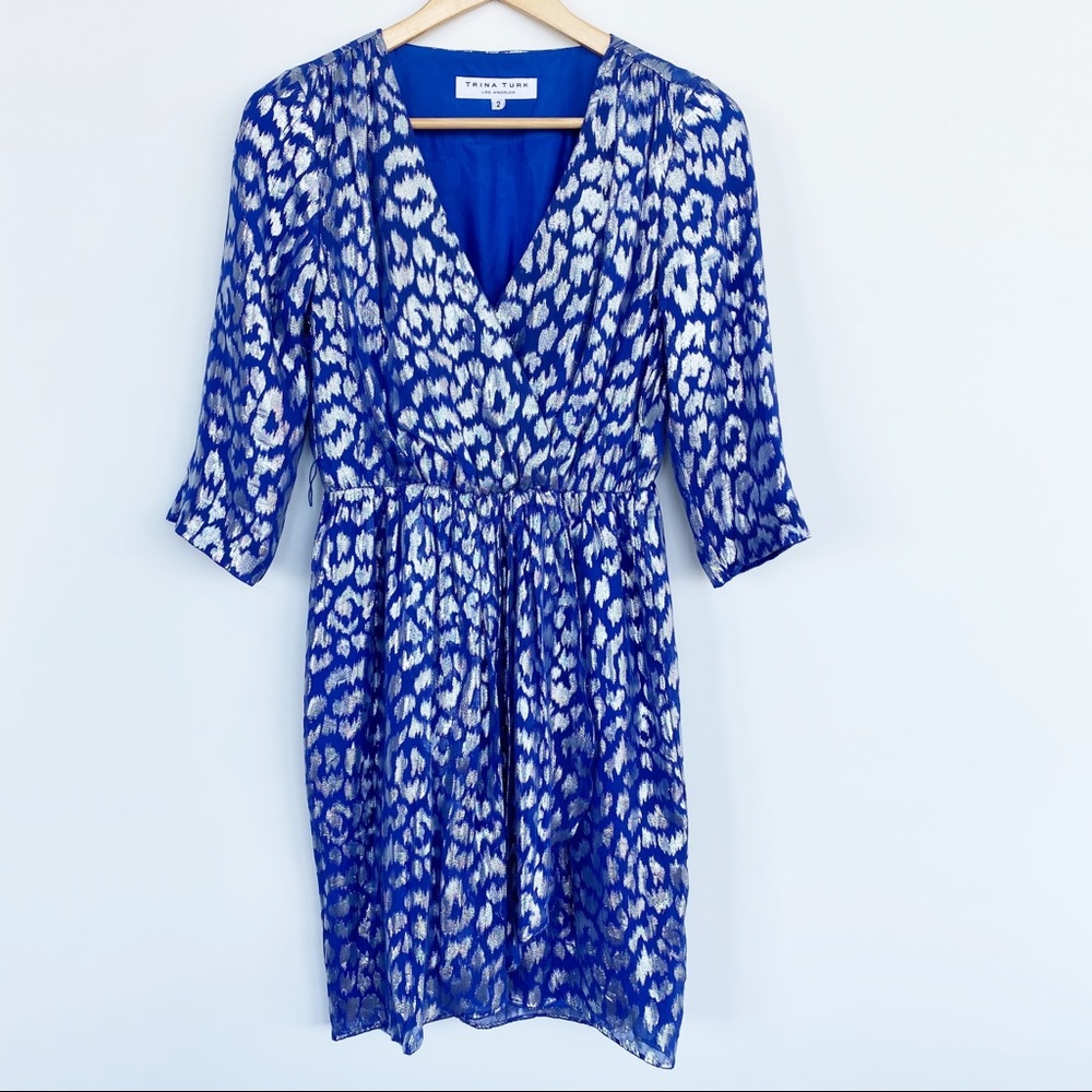 Trina Turk Metalic Animal Print Dress